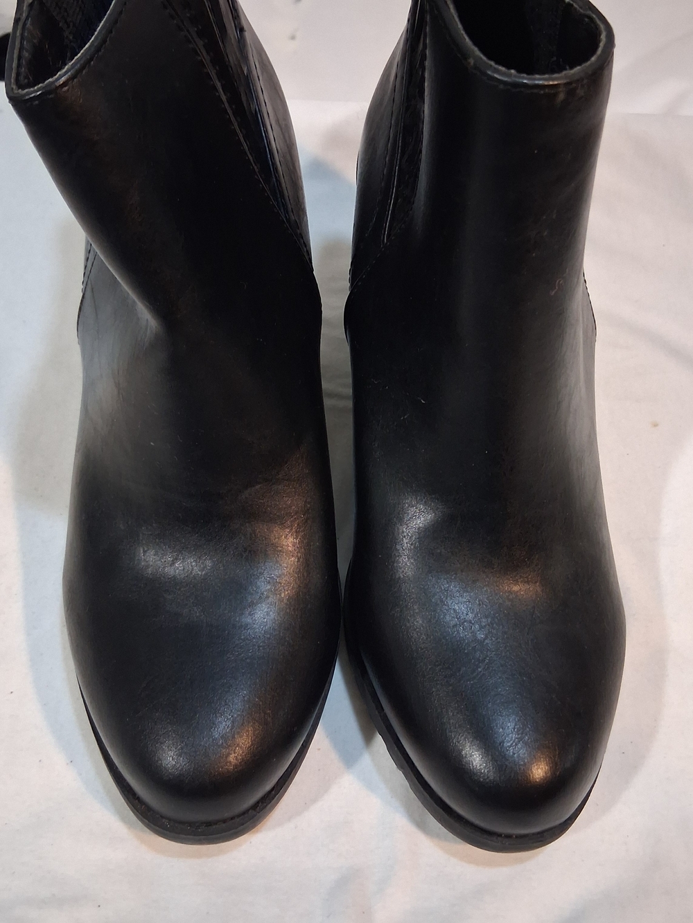 Vaneli Black Leather Ankle Booties